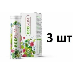 Eco Slim растровимый напиток для похудения и детокса, жиросжигатель . Набор 3 шт.
