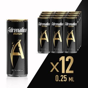 Энергетический напиток Adrenaline Rush яблоко, классический, 0.25 л, 12 шт.
