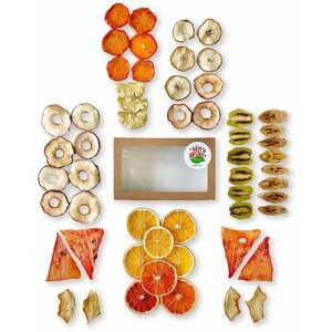 Фруктовый микс, размер L, 100% натуральный состав (экопродукт), фруктово ягодные чипсы, полезный подарок и гостинец детям
