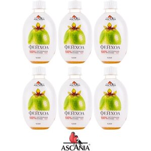 Газированный натуральный лимонад Ascania (Аскания), Фейхоа, пластиковая бутылка 0,33 литра (330 мл. 6 штук
