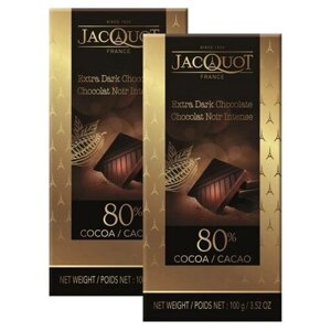 Горький шоколад Jacquot 80% какао, 100г, 2шт.