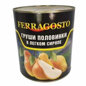 Груши половинки в легком сиропе, Ferragosto, 1шт. по 3100 мл