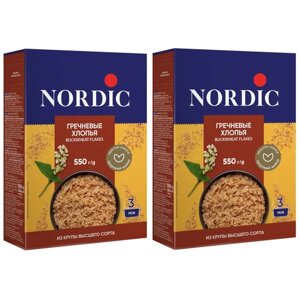 Хлопья гречневые Nordic, 550 г 2 коробочки