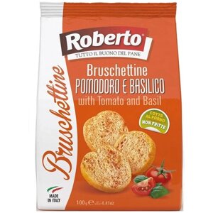 Хрустящие хлебцы Брускеттине со вкусом томатов и базилика Roberto, 100 г