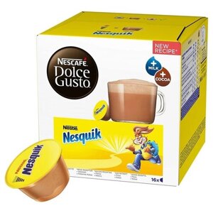 Какао в капсулах Nescafe Dolce Gusto Nesquik, молоко, кокос, интенсивность 3, 16 кап. в уп.