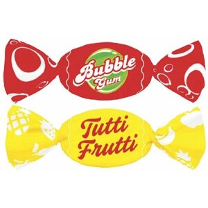 Карамель мини леденцовая MIX Bubble gum & Tutti frutti (со вкусом баббл гам, тутти фрутти)