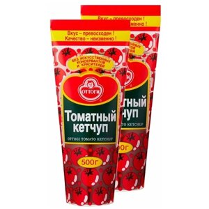 Кетчуп Ottogi томатный, пластиковая бутылка, 500 г, 2 уп.