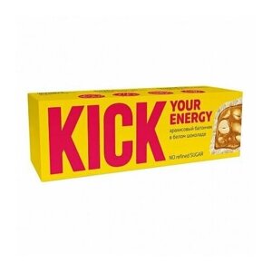 Kick your energy Батончик арахисовый в белом шоколаде 45 г