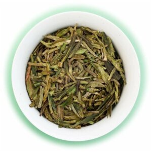 Китайский чай Сиху Лунцзин (Колодец Дракон с озера Си Ху, Лун Цзин), зелёный фермерский китайский чай, Белая Обезьяна, 100г