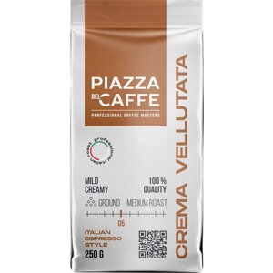 Кофе молотый Piazza del Caffe Crema Vellutata, 250 г, алюминизированная пачка