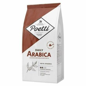 Кофе молотый Poetti Daily Arabica 250 г вакуумный пакет, 1642956