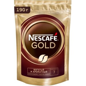 Кофе растворимый Nescafe Gold сублимированный с добавлением молотого, пакет, 190 г, 2 уп.