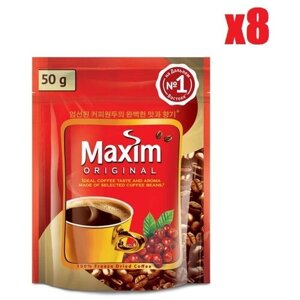 Кофе растворимый сублимированный натуральный "Максим" 50 г 8 шт