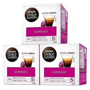 Кофе в капсулах Nescafe Dolce Gusto Espresso, натуральный, кофе, интенсивность 5, 48 порций, 16 кап. в уп., 3 уп.
