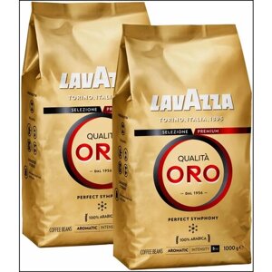 Кофе в зернах Lavazza Qualita Oro, классический, кофе, 2 уп., 1 кг