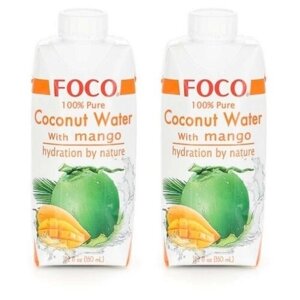 Кокосовая вода с манго "FOCO" Tetra Pak, 2 шт по 330 мл