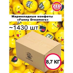 Конфеты мармеладные жевательные "Funny Dreamers" от ZED Candy в коробе 8,7 кг, для праздников и торговых автоматов)