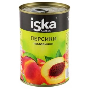 Консервированные персики Iska половинки в сиропе, жестяная банка, 425 мл, 1 шт.