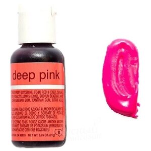 Краска Розовая темная гелевая Deep Pink Liqua-Gel Chefmaster, 20 гр.