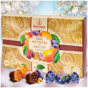 Кремлина Чернослив шоколадный в круглой шкатулке, 500 г, подарочная упаковка