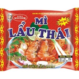 Лапша быстрого приготовления Mi Lau Thai со вкусом креветки Vina Acecook 5 пачек по 83г Вьетнам