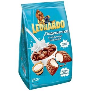 «Leonardo», готовый завтрак «Подушечки с молочной начинкой», 250 г