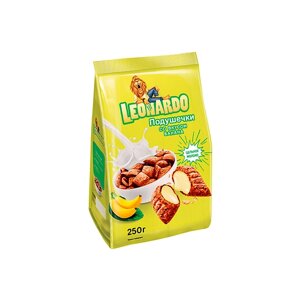 Leonardo, готовый завтрак Подушечки со вкусом банана, 250 грамм