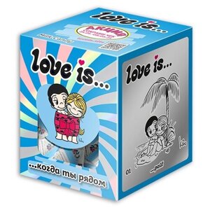 Love Is Конфеты жевательные со вкусом сливок, 105 г, картонная коробка, 24 шт. в уп.