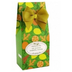 Мацеста чай зеленый "Имбирь лаунж" в красивой подарочной упаковке с бантом. 75гр.