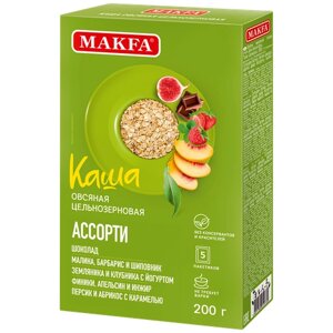 Макфа Каша овсяная цельнозерновая Ассорти, 200 г