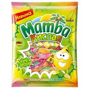 Mamba Кислая, жевательные конфеты, микс кисло-сладких вкусов, 3шт по 70г / Мамба