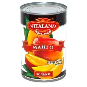 Манго "VITALAND" дольки ж/б 425 г/425 мл, овощные консервы, консервированный