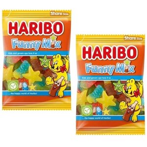 Мармелад жевательный Haribo Funny Mix Харибо Забавный Микс гигантские формы 2 пакета по 75 гр.