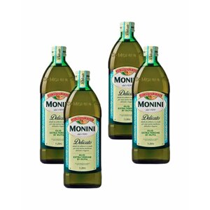 Масло оливковое Monini Экстра Вирджин Деликато 1 л. 4 шт