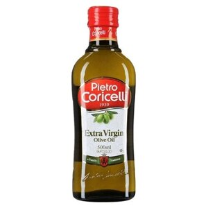 Масло оливковое Pietro Coricelli Extra Virgin, стеклянная бутылка, 0.6 кг, 0.5 л