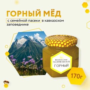 Мед натуральный горный пчелиный 170 гр. сбор 2023, семейная пасека Олега Еремина