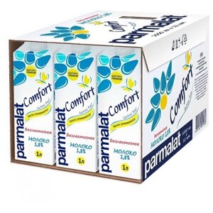 Молоко Parmalat Comfort ультрапастеризованное безлактозное 1.8%12 шт. по 1 л