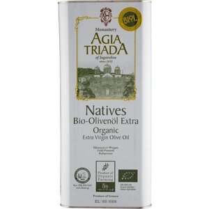 Монастырское оливковое масло Agia Triada Organic Bio 5л (Греция, Крит, органическое, Extra Virgin, жесть)