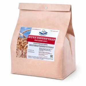 Мука пшеничная высшего сорта из Шугуровского зерна, пакет 2 кг