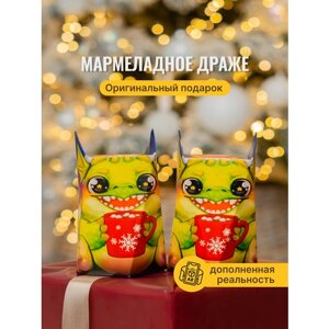 Набор мармеладных драже "Дракон с кружкой" от бренда Chokocat, 2 штуки, новогодний подарок с символом года