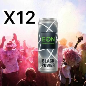 Напиток энергетический E-ON Black Power 450мл 12 шт