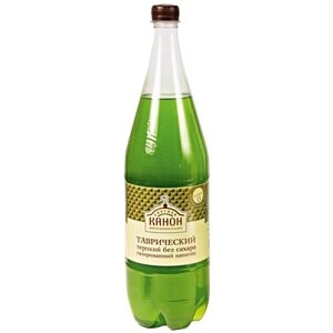 Напиток Таврический газированный Сергиев Канон терпкий без сахарацитрус, травы, 1.5 л, пластиковая бутылка