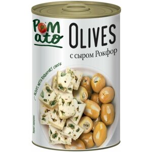 Оливки Pomato с сыром рокфор, 300 г, 3 шт
