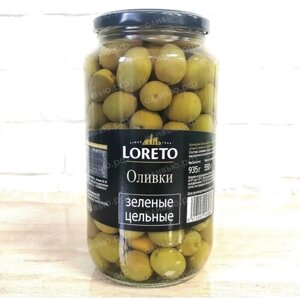 Оливки зеленые с косточкой Loreto 935гр.