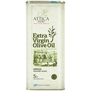 Оливковое масло Attica Food 5л (Греция, Пелопоннес, Extra Virgin, жесть)