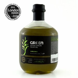 Оливковое масло Attica Food GREEN 500мл, нефильтрованное 0,2%Греция, Пелопоннес, Extra Virgin, стекло)