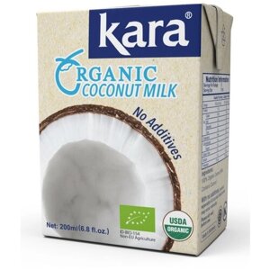 Органическое кокосовое молоко Кara Organic , ж. 17% 200 мл.