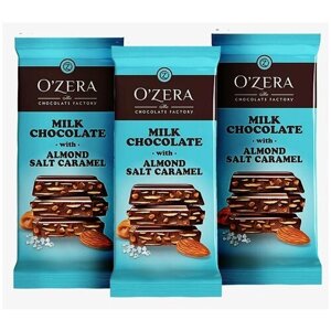 OZera, шоколад Milk chocolate with Almonds salt caramel, 90 г 3шт