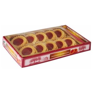 Печенье БИСКОТТИ с вишневым мармеладом в коробке, 235 г, мармелад, какао