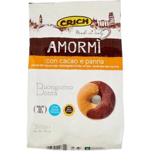 Печенье Crich Amor Mi Biscuits Песочное с какао и сливками, 300 г